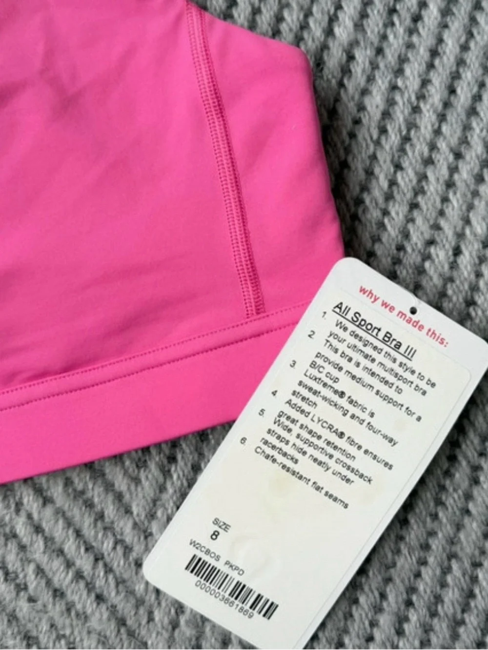 Lululemon NWT All Sport Bra -Pink - EARLY 2000s Lulu